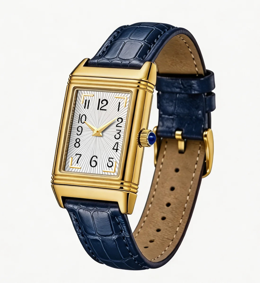 2025 Hot Sale Retro Niche Temperament Slide Design Leather Quartz Square Exquisite and Versatile Digital Watch 21mm
