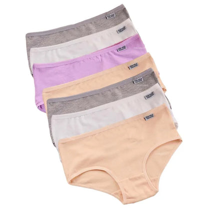 7Pcs/Lot Plus Size Underwear Women's Panties Cotton Girl Brief Sexy Lingeries Shorts Underpant Solid Panty Female Intimate M-4XL