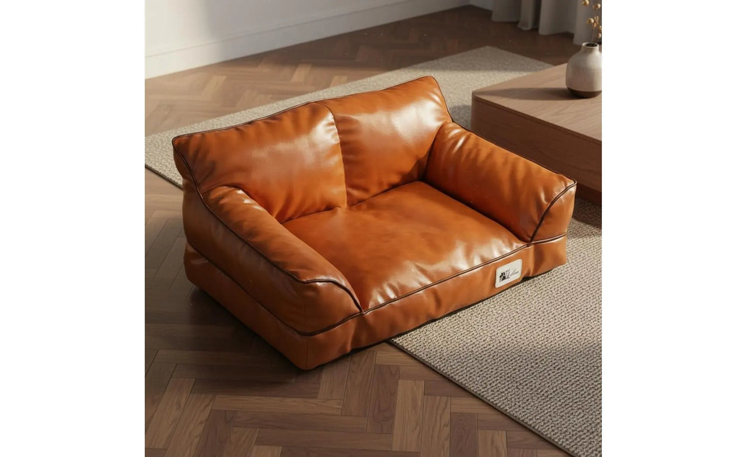 Leather Pet Sofa Bed Removable and Cleanable Cat Sofa for Small Dogs