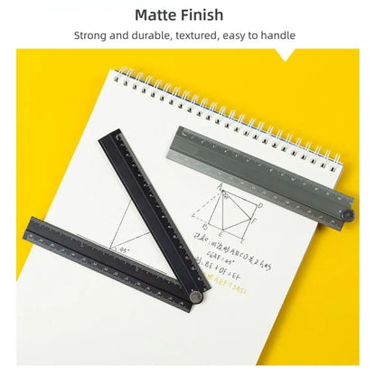 30cm Folding Ruler Drawing Measuirng Tool Aluminum Alloy Straight Ruler Multifunctional Metal Ruler School Office Supplies
