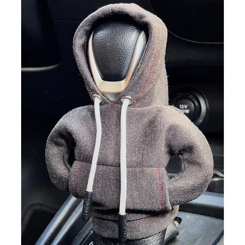 Car Hoodie Handle Shark Cute Hoodie Car Gear Shift Knob Cover Short Plush Manual Handle Gear Auto Interior Accessories