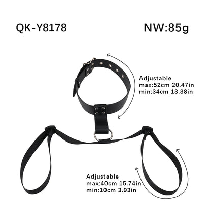 QKKQ PU Leather And Webbing Erotic Bra Chest Harness Belt Breast Teating Chest Binder BDSM Sex Toys For Women Erotic Accessories