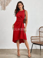 New Women's Dress Slim Sleeveless A-line Skirt Elegant Simple Office Red Korean Midi Skirt for Female