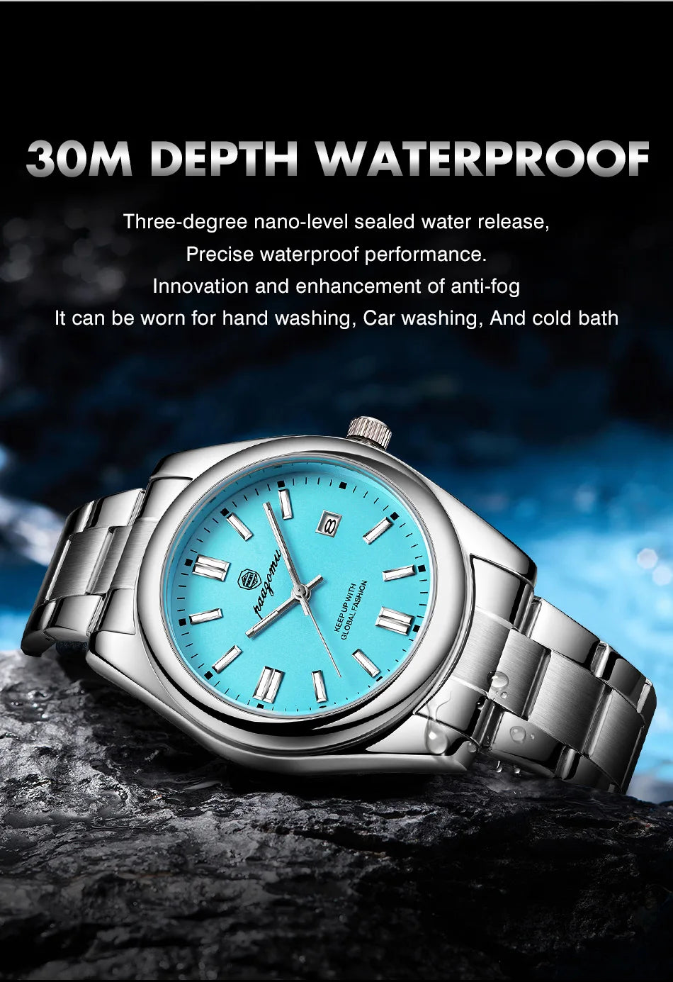2026 PAAZOMU Fashion Men Stainless Steel Watch Luxury Calendar Quartz Wrist Watch Business Watches Man Clock relogio masculino