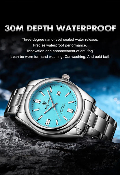 2026 PAAZOMU Fashion Men Stainless Steel Watch Luxury Calendar Quartz Wrist Watch Business Watches Man Clock relogio masculino