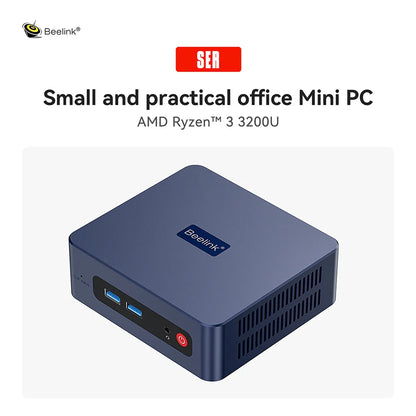 Beelink SER5 Max AMD Ryzen7 7735HS R3 3200U R5 5500U 5625U 16G RAM 500G SSDNVME Mini PC Suppor 4K Type-C Gaming Desktop Computer