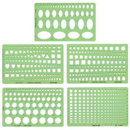 Jewelry Design Template Diamond Gemstone Drafting Ruler Kit Formwork Rulers Professional Designer Tools Supplies T-777-1 T-777-2
