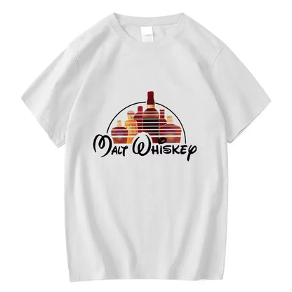 Summer Men T-shirt Cotton Blend Funny Malt Whiskey Print Summer Loose O-neck Cool T Shirt for Men Short Sleeve T-shirt Male Tee