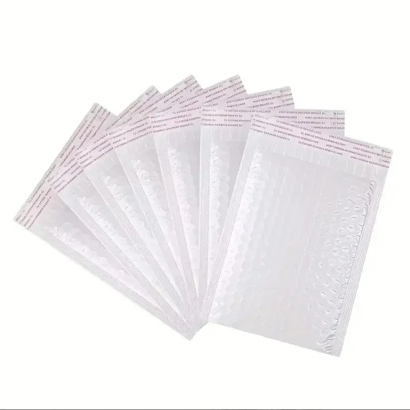 10/50pcs Composite Pearlescent Film Bubble Bag White Garment Packaging Express Bag Thickened Envelope Foam Waterproof Bubble Bag
