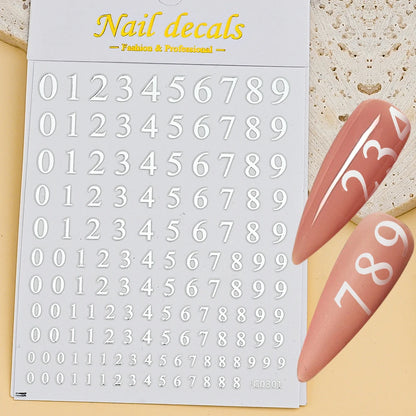 3D Glittery Gothic Letter Design Nail Art Stickers Uppercase Alphabet Letters Artistic Designs DIY Nail Art Decals Decoration #1