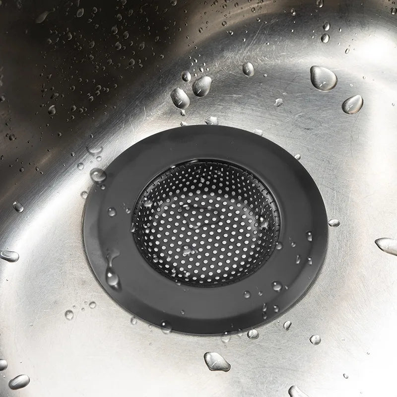 Black Stainless Steel Mesh Sink Strainers Kitchen Bathroom Sink Filters Sink Strainer Drain Hole Filter Trap Waste Screen S/M/L