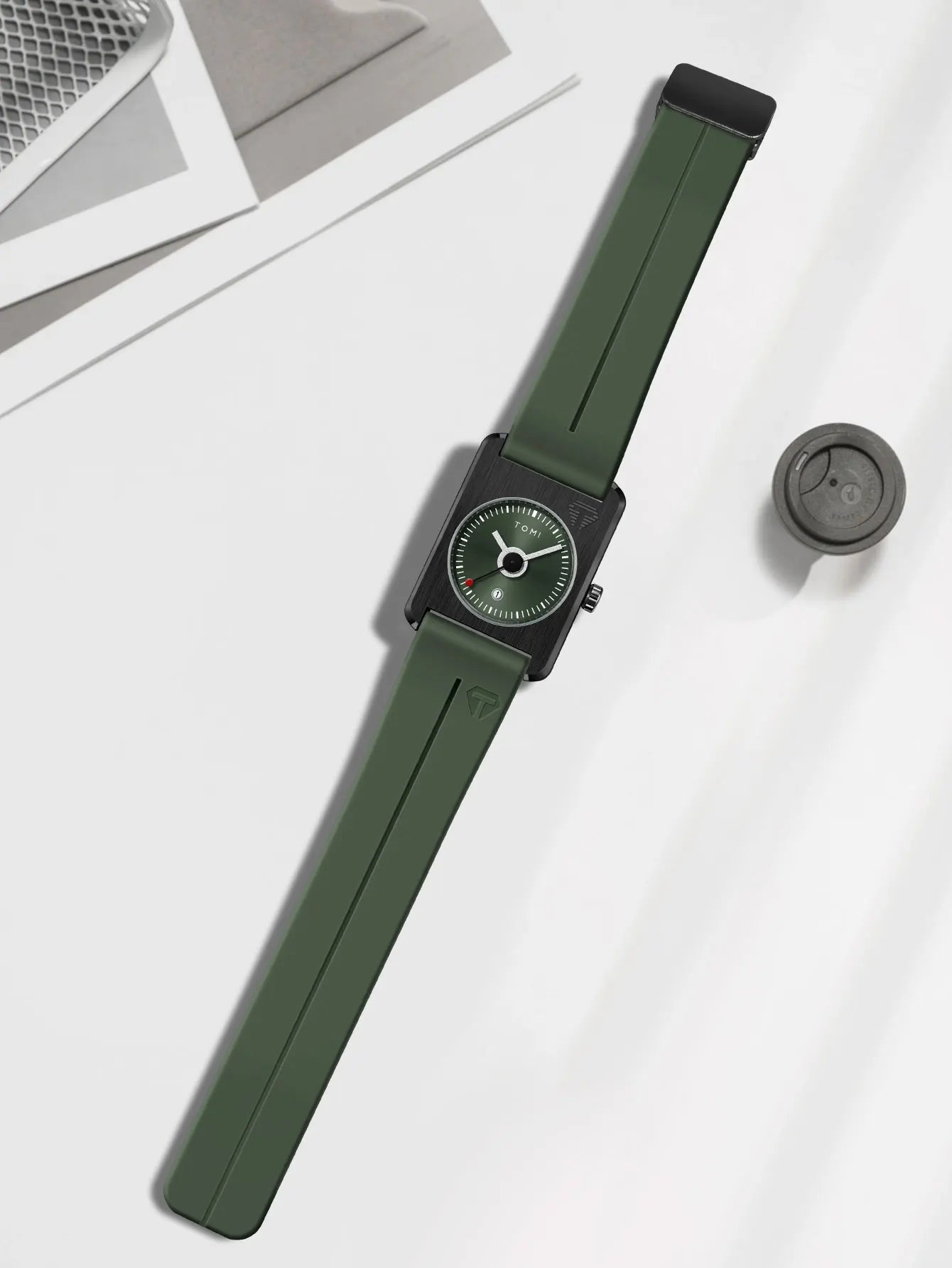 TOMI Men's Fashion Watches Quartz Watches Square Small Dial Wrist Watches Magnetic Buckle Watches Simple Leisure Watches