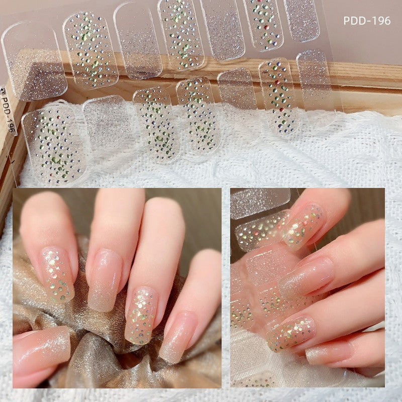 1PC Gel Nail Sticker Patch Slider Flower Gradient Color Back Glue Full Cover Waterproof Gel Nail Sticker UV Lamp Curing Manicur