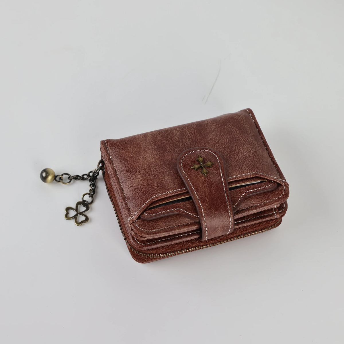 Women's short European and American fashion buckle wallet zipper coin purse
