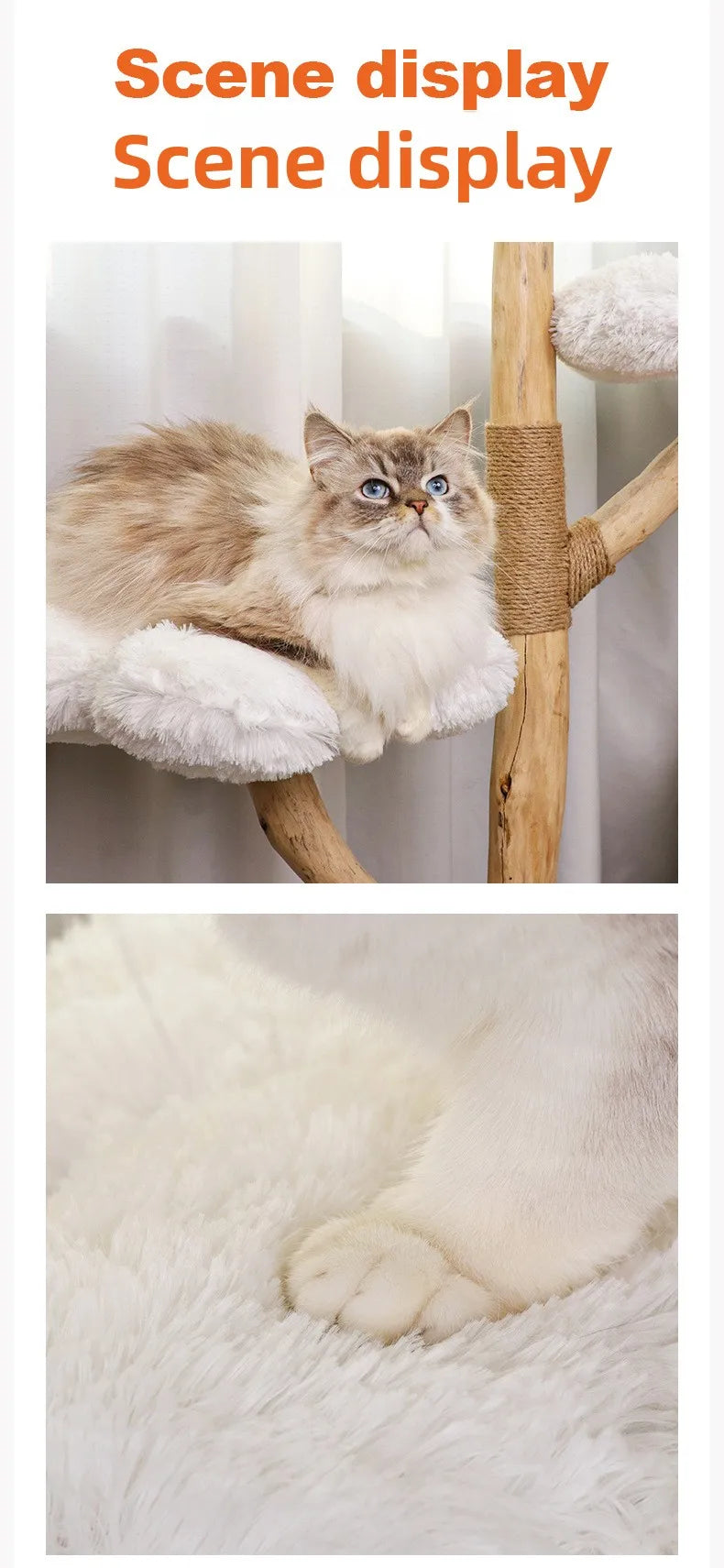 for Cloud Cat Climbing Frame Large Cat Tree Jumping Platform All-in-one Light-luxury Solid Wood Cat Shelf Nest