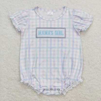 Wholesale Baby Girl Newborn Birthday Balloons Romper Bubble Embroidery Pink Plaid Bows Jumpsuit Kids Toddler Summer Clothes