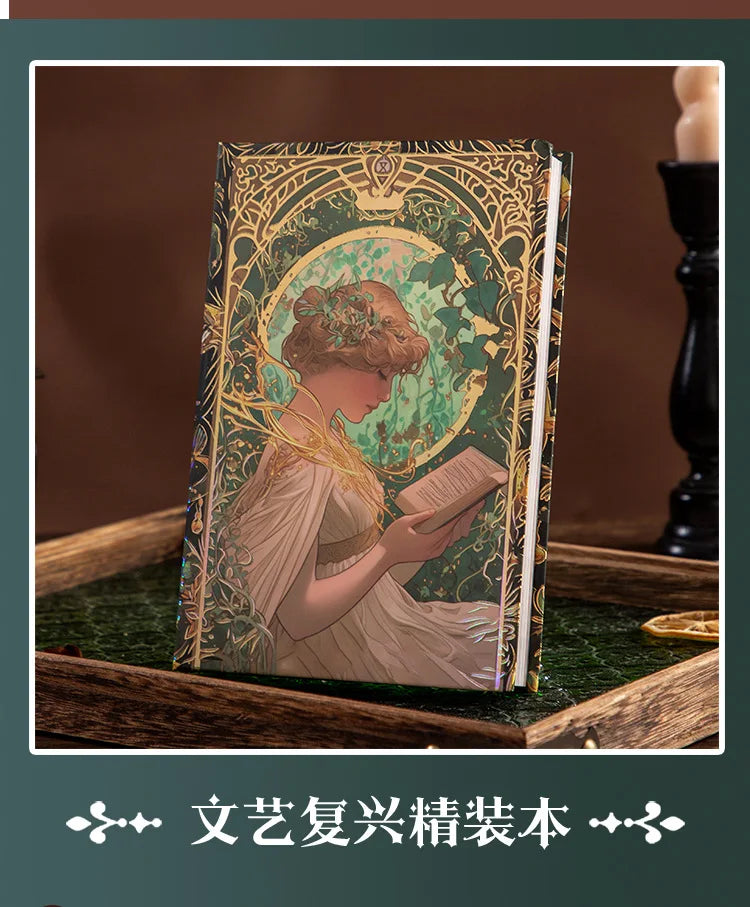 Renaissance A5 Notebook,Oil Painting Hardcover Illustrations,Full-Color Handbook,128 Sheets/Book,100GSM,Professional Handbook