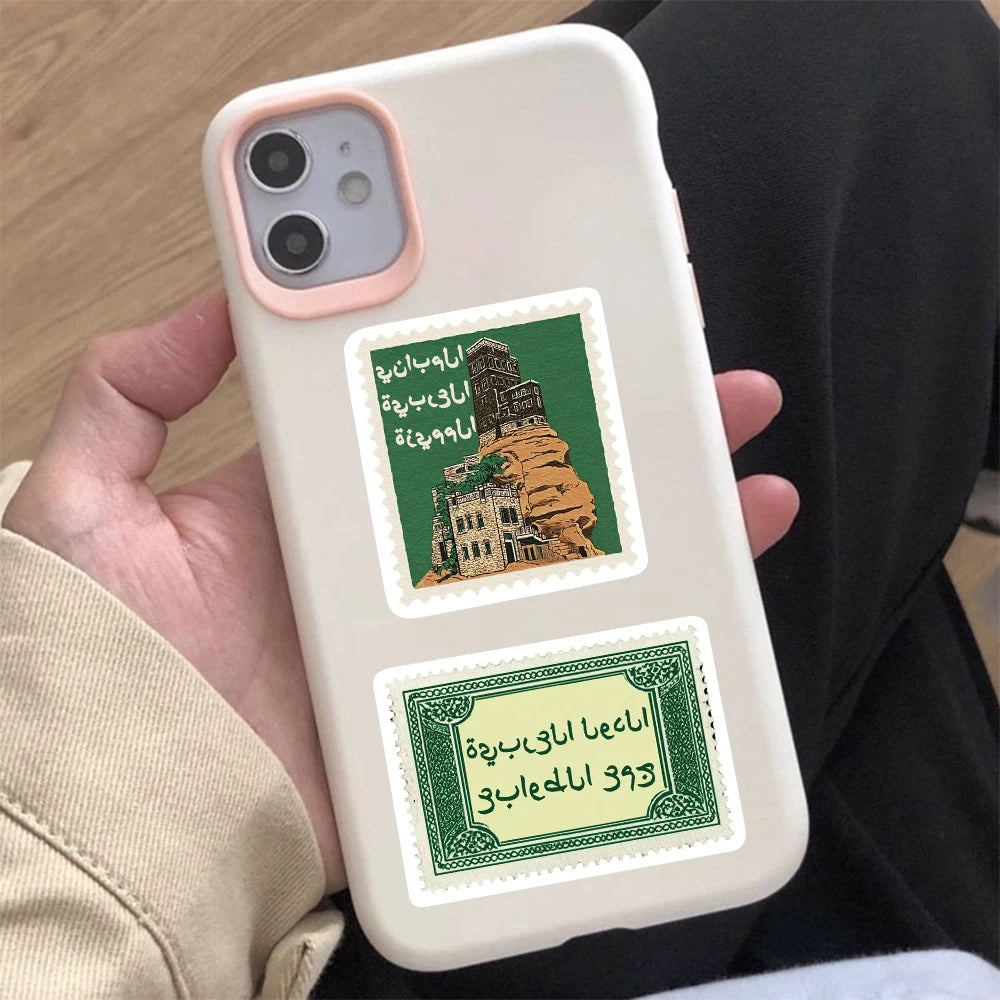 50PCS Arabic Aesthetic Stamps Fun Decoration DIY Stickers Phone Cases Notebook Water Cups Luggage Decoration Stickers
