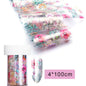 16Pc Holographic Nail Foil Set Starry Transfer 20*4cm Sticker Laser Flowers Leopard Mix Design Decal DIY Nail Art Decoration
