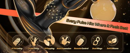 Remote Control Male Prostate Massager Anal Vibrator with Dual Ring Buttplug Anal Expander Butt Plug Adults Sex Toy for Men Gay