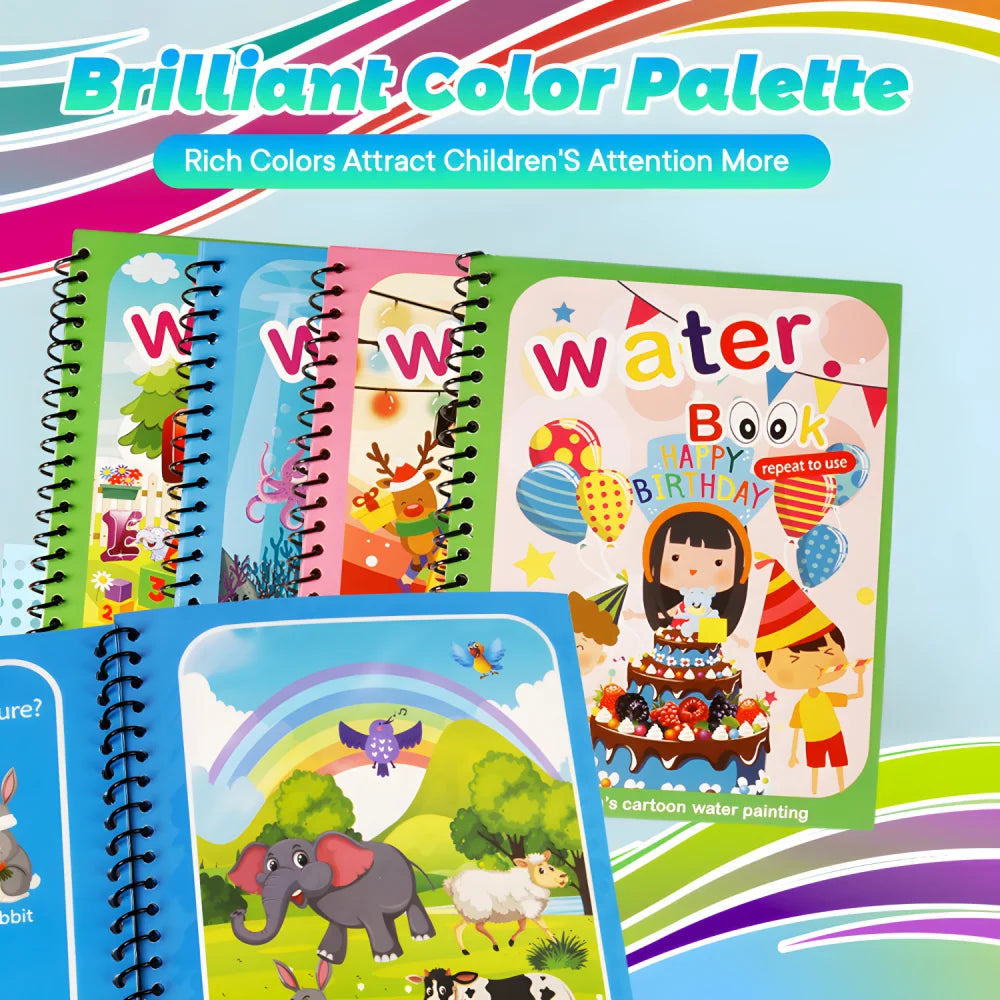 Water Coloring Books,9/18 Pack,Paint with Water Books, Educational Learning Doodle,Reusable No-Mess Art Book Travel Holiday Gift