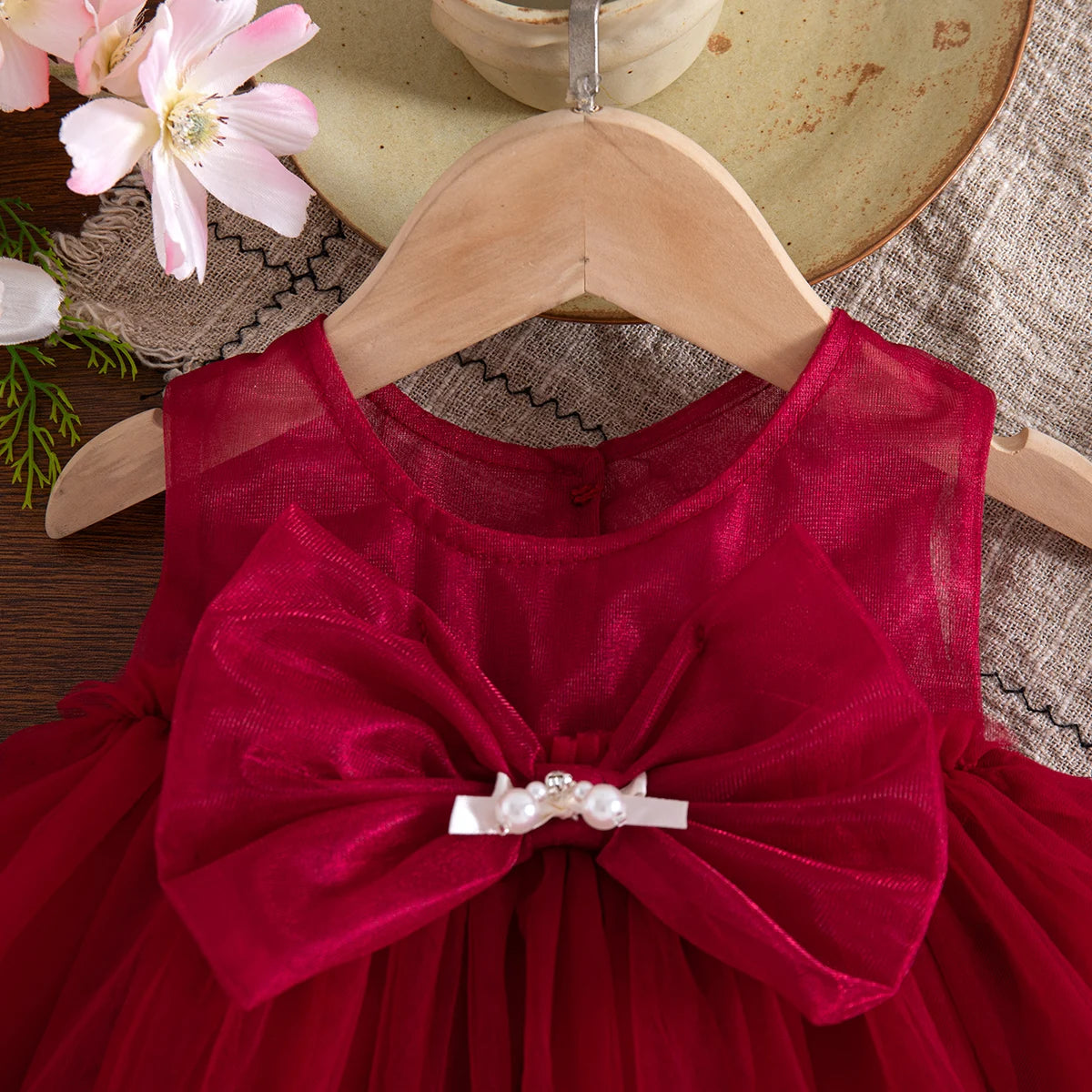 Baby Girl Dress Summer New Sweet Bow Children'S Clothing Suitable For Birthday Parties (9 Months -3 Years Old)