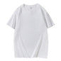 Cotton Short Sleeved T-shirt Summer Round Neck Loose and Base Shirt for Men Women Basic Tee
