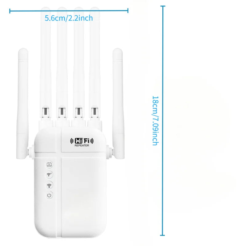 Wireless WiFi Repeater Router AP Signal Amplifier, High Speed WiFi Signal Booster Extender 10000 Square Feet Wide Coverage Area
