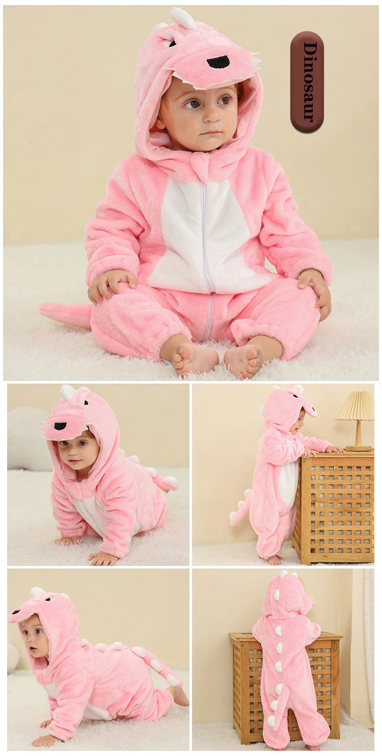 Baby Clothes Winter Pajamas Flannel Thermal Pijamas for Toddler Kids Boys Girls Squirrel Cow Onesies Infant Jumpsuit Pyjamas