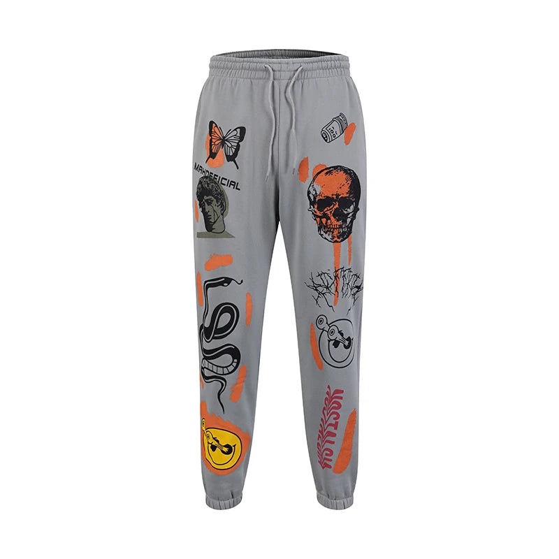 2025 Women Sweatpants Joggers Y2K Harajuku Cartoon Skull Printed Streetwear Sweatpants Pants Casual High Waist Sweatpants Y2K