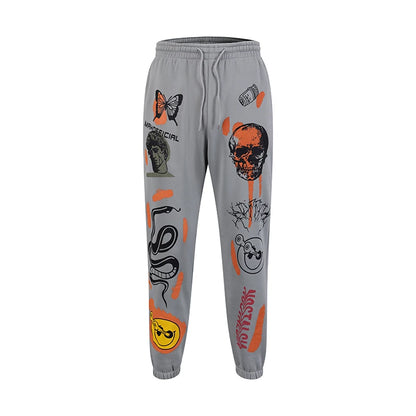 2025 Women Sweatpants Joggers Y2K Harajuku Cartoon Skull Printed Streetwear Sweatpants Pants Casual High Waist Sweatpants Y2K
