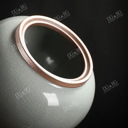 Human Cremation Urns for Ashes, Memorial Ash Holder, Keepsake Souvenirs Gift, Chinese-Style Leaf Ceramic Storage Decoration