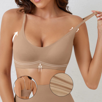 Soft Support Seamless Underwear Comfortable Gathering No Steel Ring Collection Light Thin Breathable Bra Style