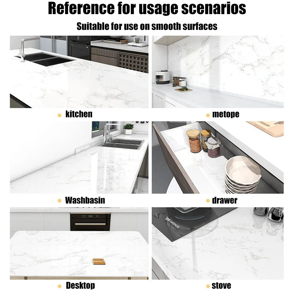 55CM DIY Adhesive Wall Wallpaper Marble Dining Room Kitchen Cabinet Decoration Mold Resistant And Waterproof Wall Sticker Home