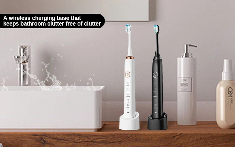 Electric Sonic Toothbrush 8 Brush Heads Smart Ultrasonic Dental Teeth Whitening Rechargeable Adult Tooth Brush Sarmocare S100