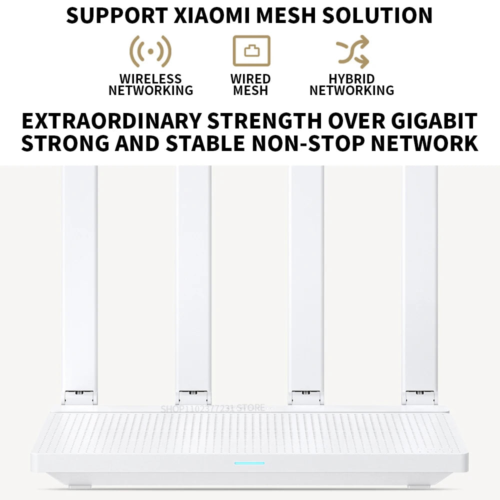 2024 NEW Original Xiaomi AX3000T Router 2.4GHz 5GHz 1.3GHz CPU 2X2 160MHz WAN LAN LED NFC Connection for Home Office Games Mi