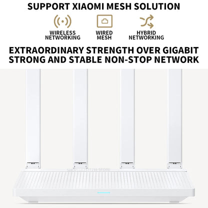 2024 NEW Original Xiaomi AX3000T Router 2.4GHz 5GHz 1.3GHz CPU 2X2 160MHz WAN LAN LED NFC Connection for Home Office Games Mi