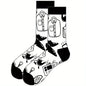 1 pair of men's cartoon printed tool pattern with unique and personalized long socks men  socks