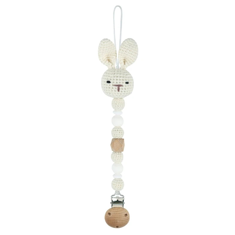Baby Pacifier Clip Crochet Koalas Handbell Rattle Doll Teether Pacifier Chain Clips Set Dummy Chain Cartoon Teething Toy