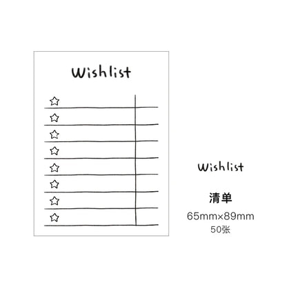 50Sheets Mini Note Book Convenient Memo Pad List Time Sticky Note Schedule Planner Office School Supplies Stationery