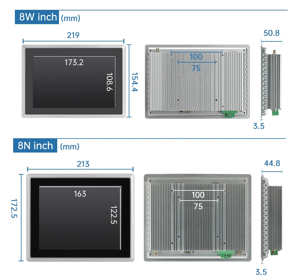 8~21.5 inch Aio Touch Industrial Screen IP65 Touch Screen integrated pc,Aio Industrial Embedded Panel PC TouchScreen Monitor