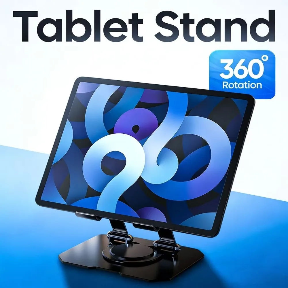 360° Rotatable Tablet Stand Adjustable Foldable Desktop Stand Holder Compatible For 4.7-12 Inch Ipad Pro/Air/Min Laptop Tablet