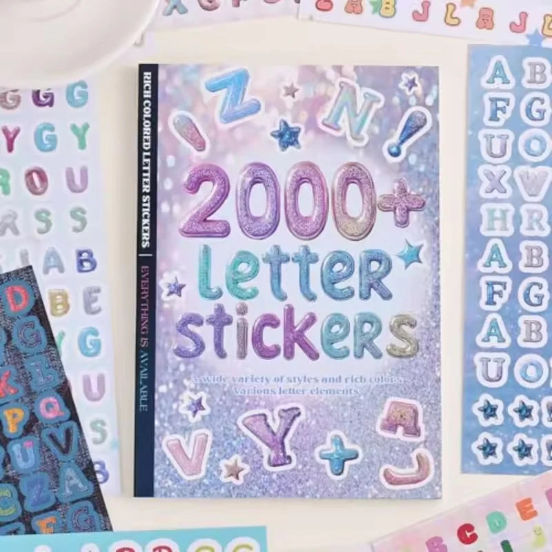 2000+Pcs Colorful Alphabet Letter Stickers for Journal Scrapbooking, DIY Craft Supplies, Fun Font Decals for Junk Journal