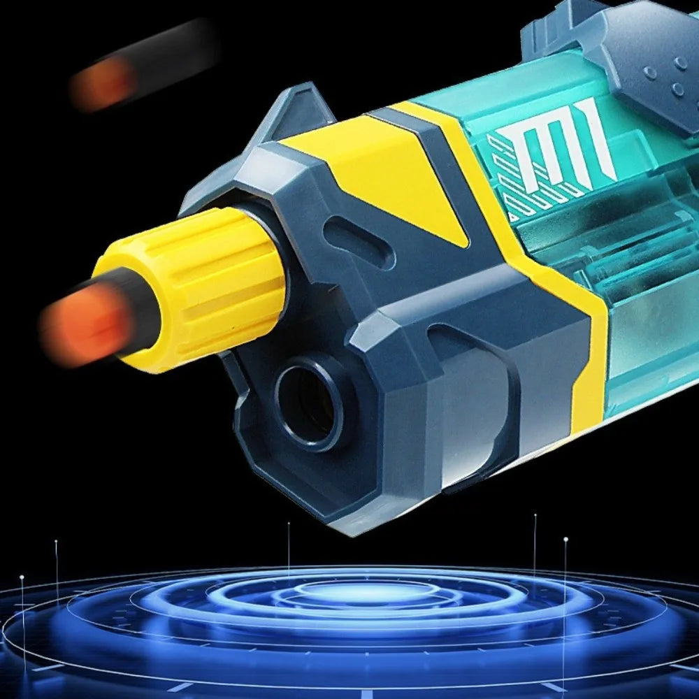 Manual Pull Loading Soft Bullet Toy Gun for Outdoor Shooting Battle Foam Dart Launcher with 2Pcs Magazine Christmas Gifts