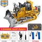 4WD Remote Control Excavator 4x4 Alloy Dump Truck Bulldozer Radio Model RC Car Construction Vehicle with Lights Sound Toy Gift