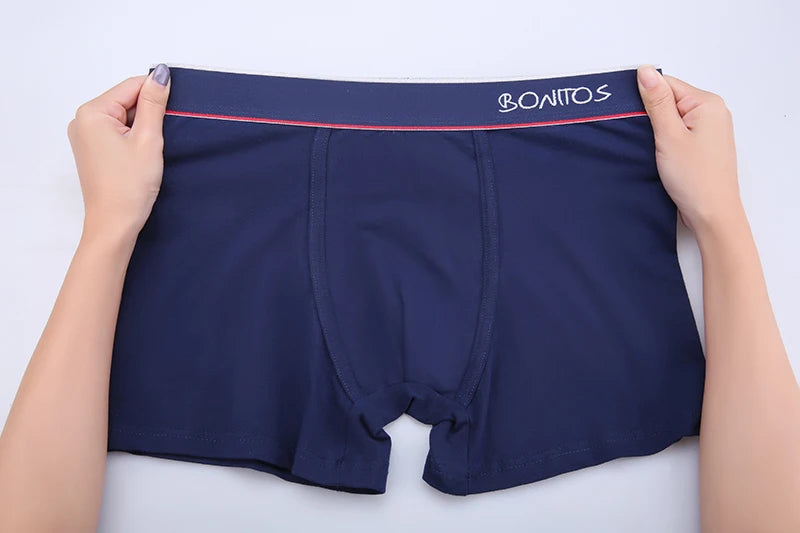 4pcs Cotton Boxer Shorts Soft Men's Panties BONITOS Letter Waistband Men Underpants Boxer Briefs Sexy Underwear for Man Boxers