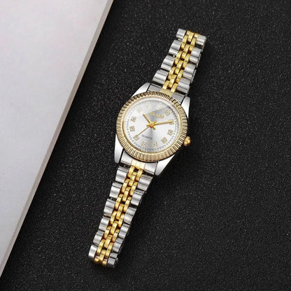 Luxury Rhinestone Women Watches Stainless Steel Band Quartz Wristwatch Clock Gift Reloj Mujer（Without Box）