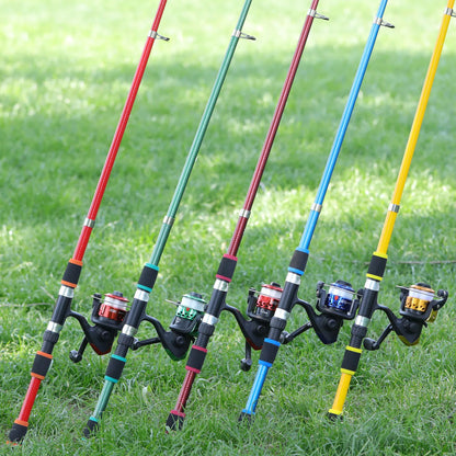 Sougayilang Kids Fishing Pole Set Full Kits with Telescopic Fishing Rod and Spinning Reel Baits Hooks Saltwater Travel Pole Set