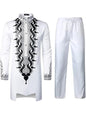 Muslim Robe Pattern Printing Black White Yellow Navy Blue Long-Sleeved Trousers The Traditional Dress of Arab Men 3D