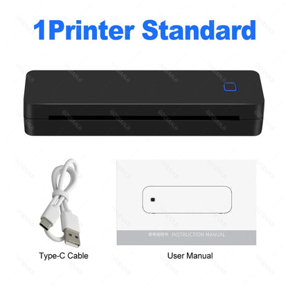 Mini Portable A4 Thermal Printer Bluetooth-compatible Photo PDF Printing Machine Folded Rolls Paper for Office Home Travel